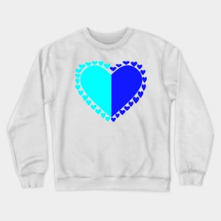 Blue Hearts Crewneck Sweatshirt